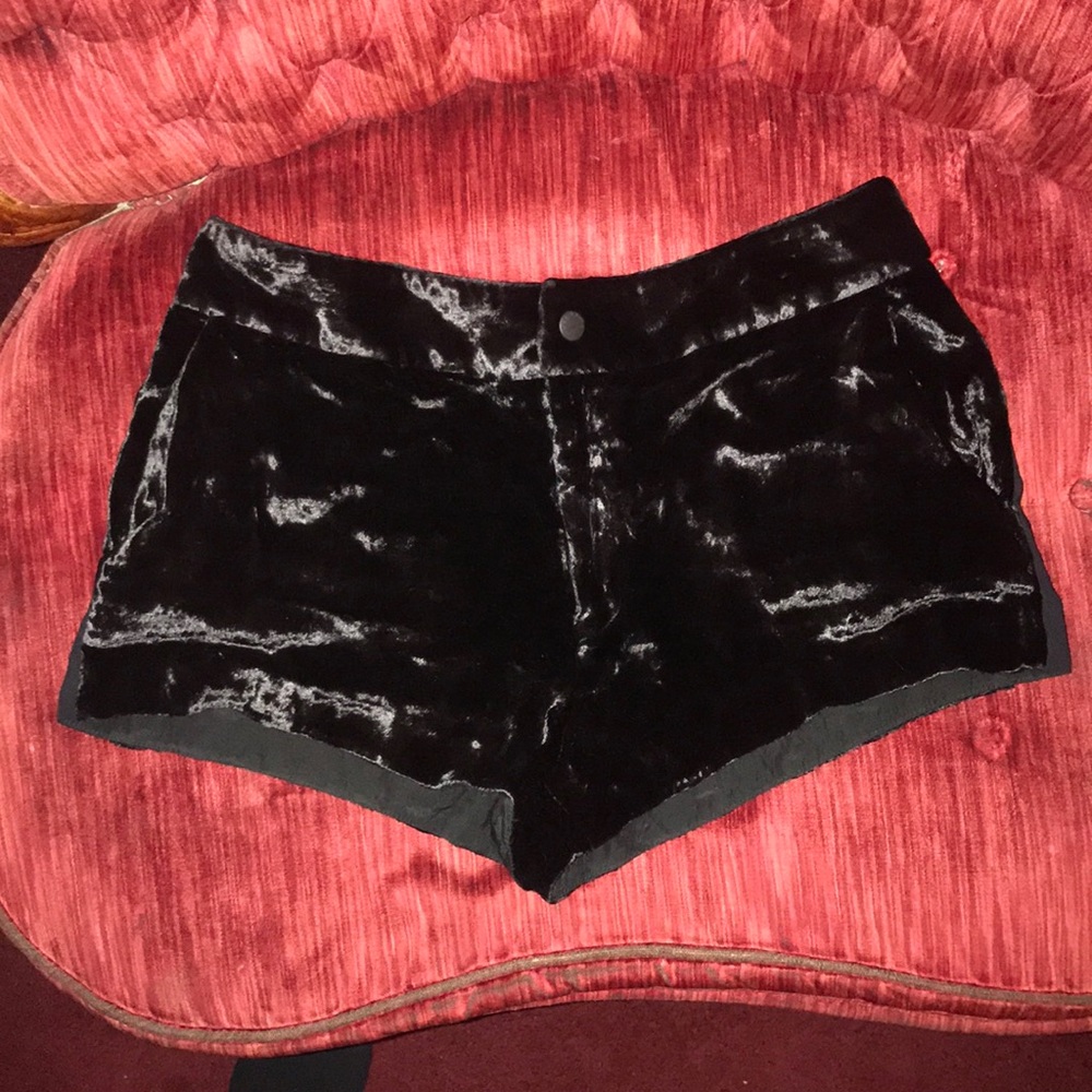 Rag & Bone Nesi Black Velvet Shorts